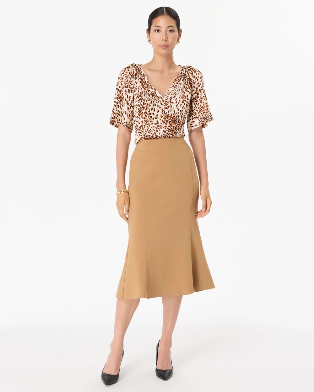 Satin Twist-Shoulder Top | White House Black Market